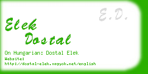 elek dostal business card